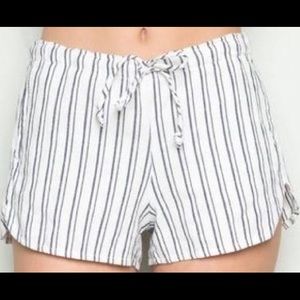 Brandy Melville White and Blue Striped Shorts